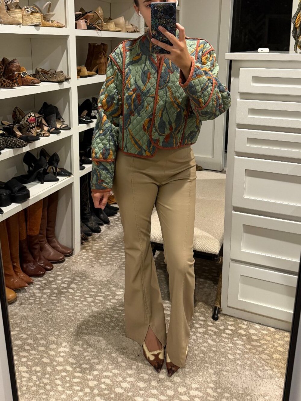 Free People Faux Leather Flare Trousers
